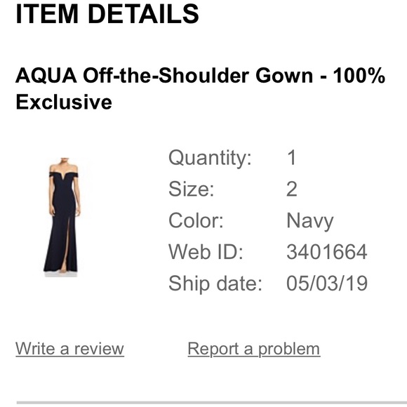 AQUA navy gown - Picture 3 of 6